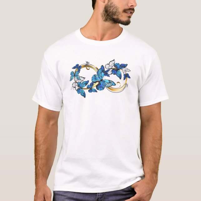 T-shirt Symbole infini de papillons Morpho bleus (Devant)