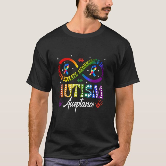 T-shirt Symbole infini de sensibilisation et d'acceptation (Devant)
