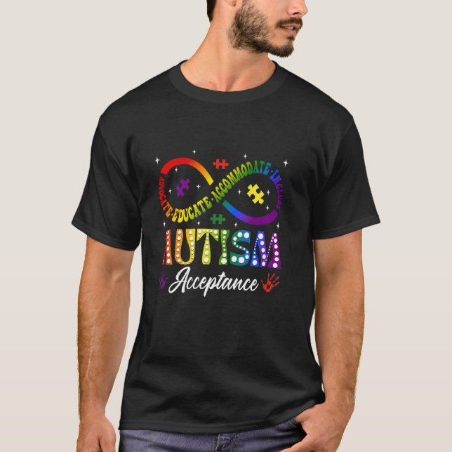 T-shirt Symbole infini de sensibilisation et d'acceptation (Devant)