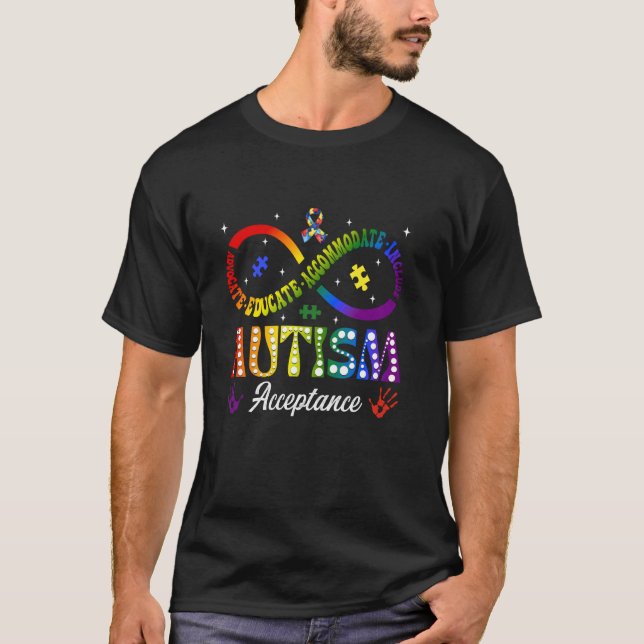 T-shirt Symbole infini de sensibilisation et d'acceptation (Devant)