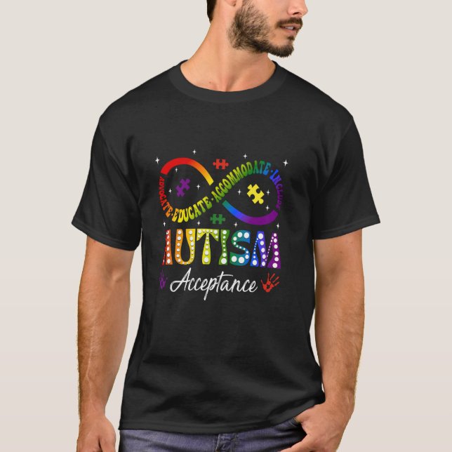 T-shirt Symbole infini de sensibilisation et d'acceptation (Devant)