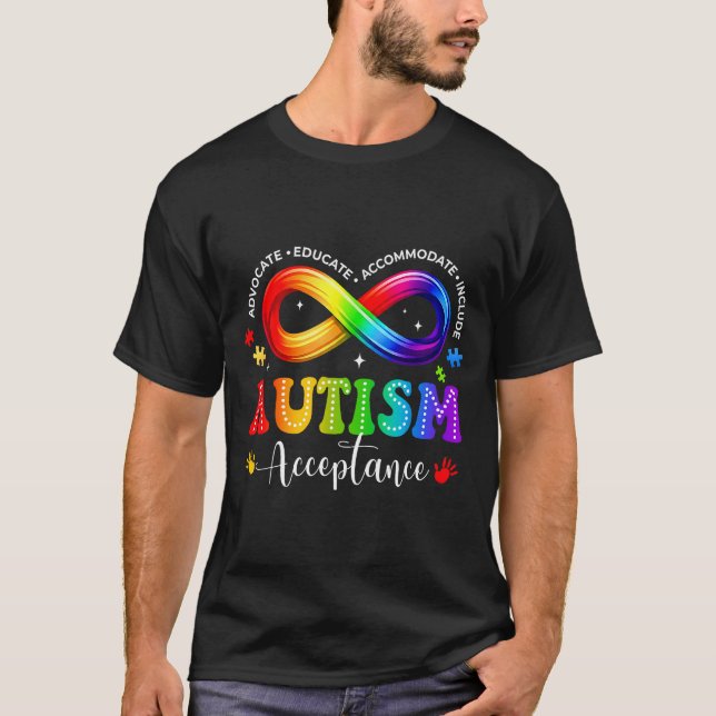 T-shirt Symbole infini de sensibilisation et d'acceptation (Devant)
