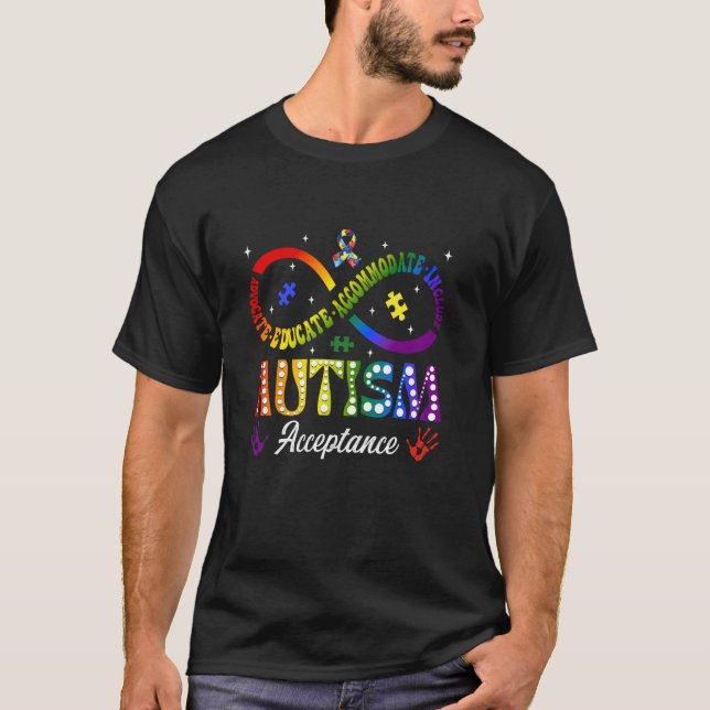 T-shirt Symbole infini de sensibilisation et d'acceptation (Devant)