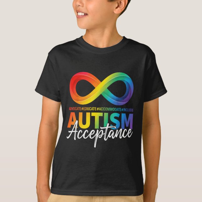 T-shirt Symbole infini de sensibilisation et d'acceptation (Devant)