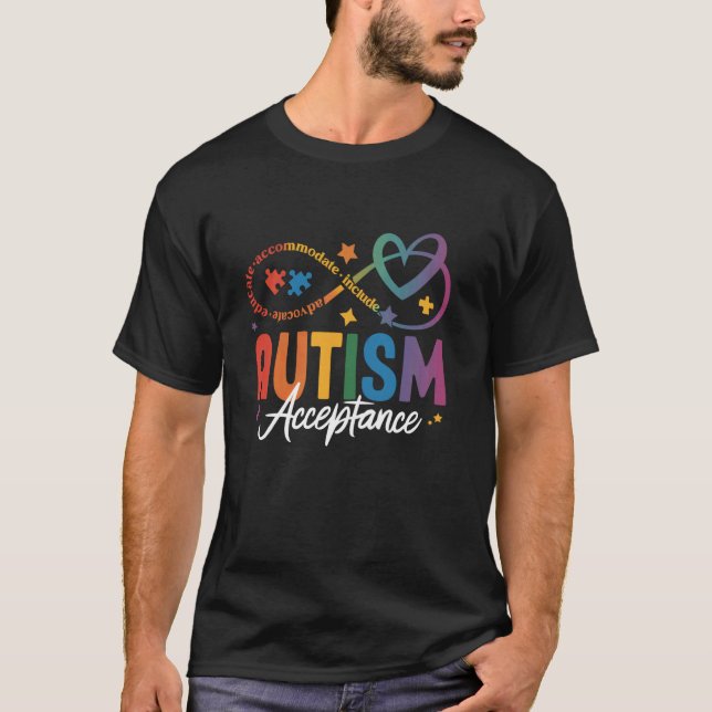 T-shirt Symbole infini de sensibilisation et d'acceptation (Devant)