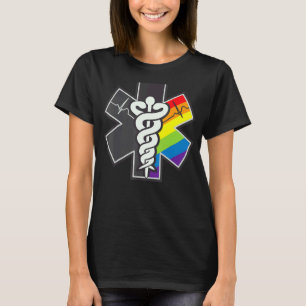 T-shirt Symbole infirmière Gay pride drapeau arc-en-ciel M