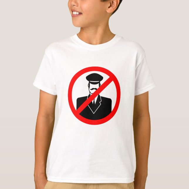 T-shirt Symbole interdit de chauffeur Avertissement drôle (Devant)