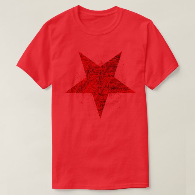 T-shirt Symbole inversé à cinq branches rouges (Design devant)