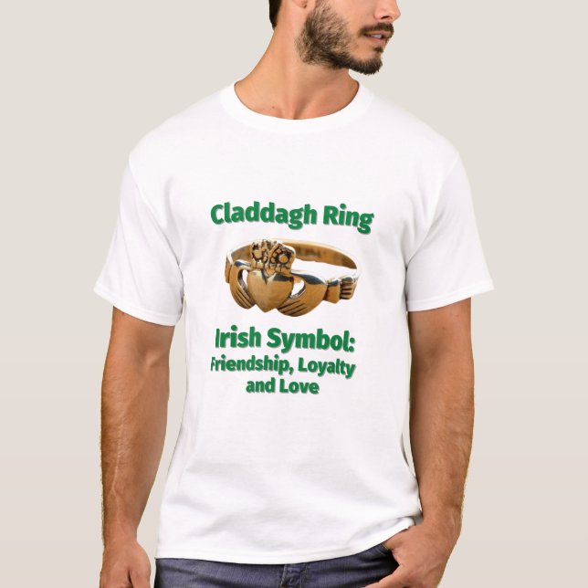 T-shirt Symbole irlandais Claddagh Ring : Amitié, loyauté  (Devant)