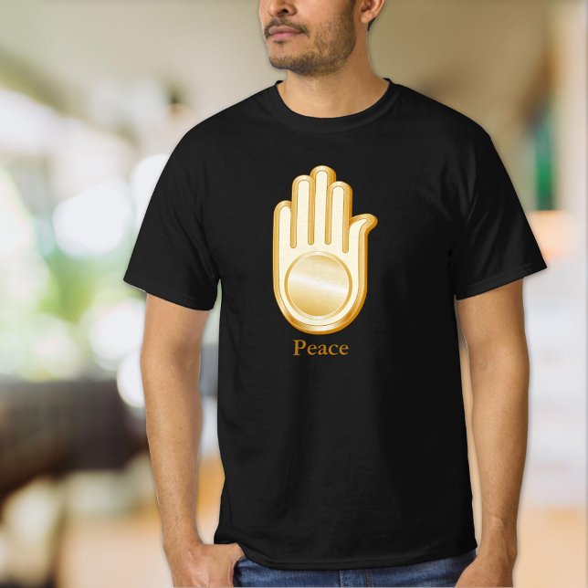 T-shirt Symbole Jain (Golden Ahimsa symbol of the Jain faith. Customize with your text. )