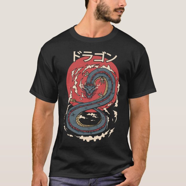 T-shirt Symbole Kanji japonais dragon esthétique Tatto jap (Devant)