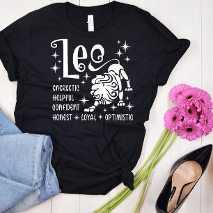 T-shirt Symbole Leo Zodiac Horoscope Personnalité Traits