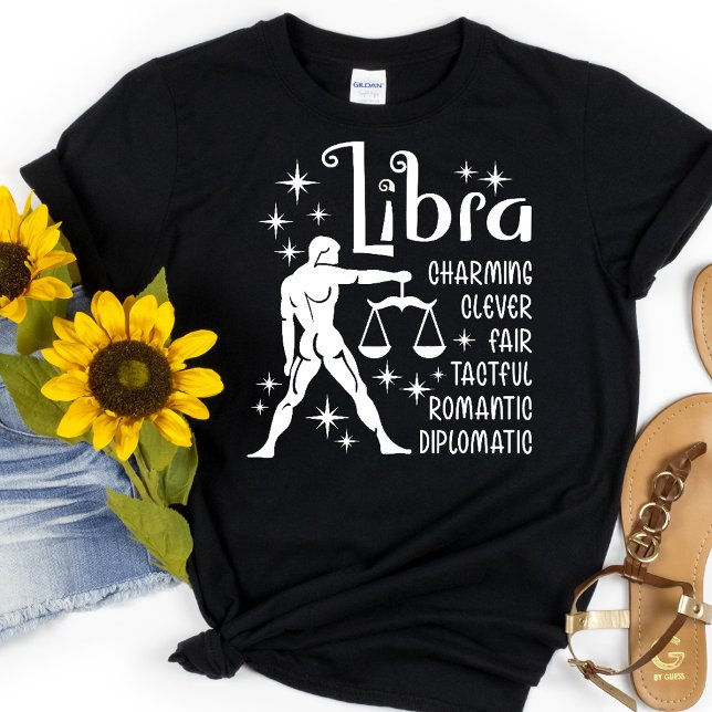 T-shirt Symbole Libra Zodiac Horoscope Personnalité Traits (Créateur téléchargé)