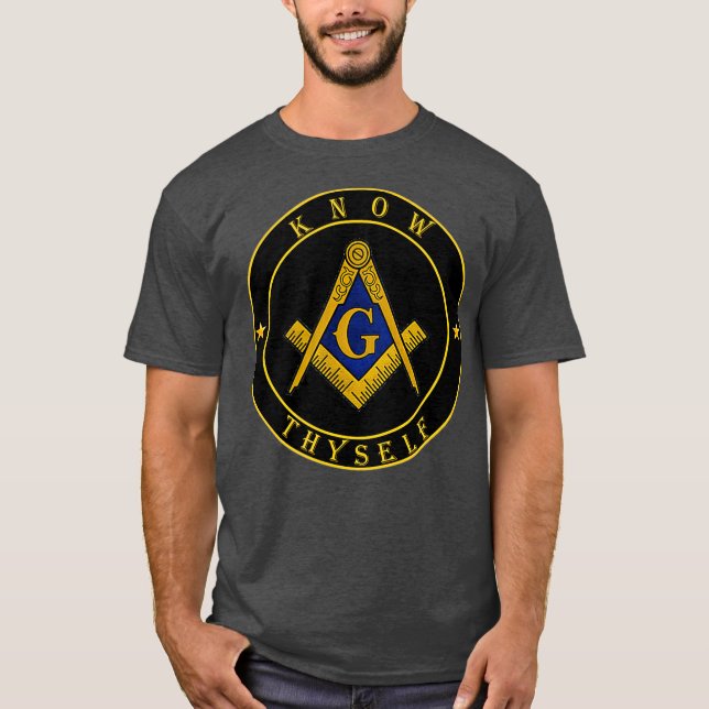 T-shirt Symbole maçonnique Connais-toi Maître Mason lodge (Devant)