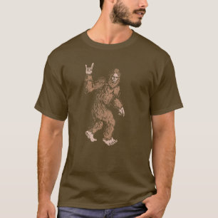 T-shirt Symbole main Bigfoot Rock et Roll Sasquatch Croire
