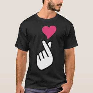 T-shirt Symbole main coréen du doigt KPOP Love Sarangha