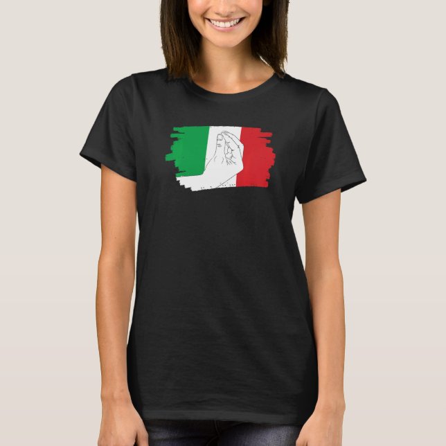 T-shirt Symbole main du drapeau italien Geste main Italian (Devant)