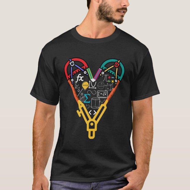 T-shirt Symbole mathématique Formule Amour pour les maths  (Devant)