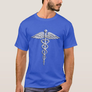 T-shirt Symbole Médicale de caducée sur le noir