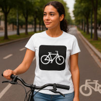 Symbole minimaliste de vélo noir et blanc