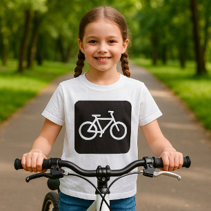 T-shirt Symbole minimaliste de vélo noir et blanc