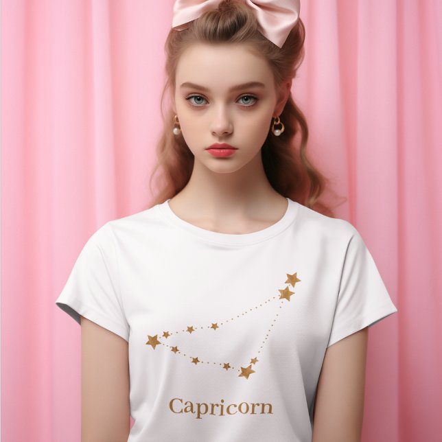 T-shirt Symbole moderne Zodiac Capricorne d'or | Élément T (Créateur téléchargé)