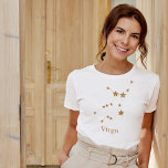 T-shirt Symbole moderne Zodiac Gold Virgo | Élément Terre<br><div class="desc">Symbole moderne Zodiac Gold Virgo | Élément Terre</div>