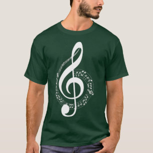 T-shirt Symbole musical White Treble Clef pour