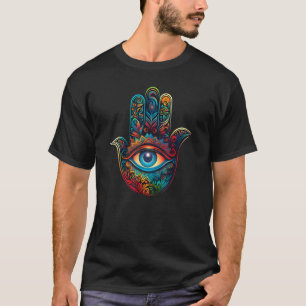 T-shirt Symbole Mystique Spirituel Œil Qui Voit Tout Hamsa