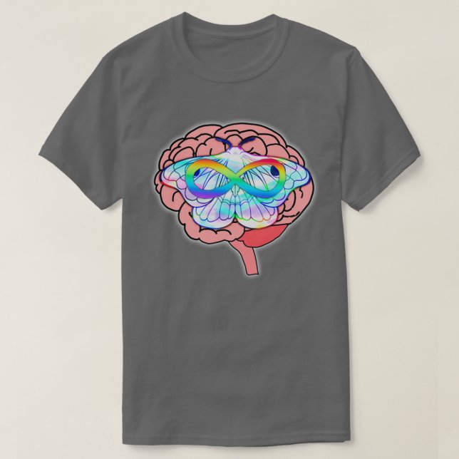 T-shirt Symbole neurodivergent du papillon (Design devant)