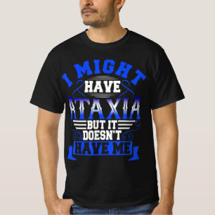 T-shirt Symbole neurologique Ataxia Hémiataxie Bleu Ruban