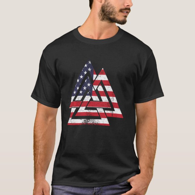 T-shirt Symbole noix de caille Amérique Drapeau américain  (Devant)
