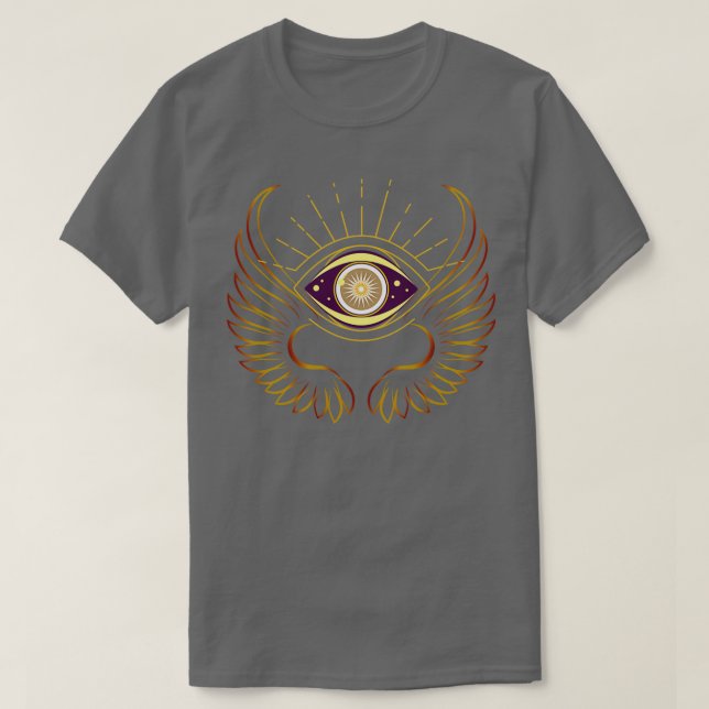 T-shirt Symbole occulte de l'oeil sombre magique de l'anim (Design devant)