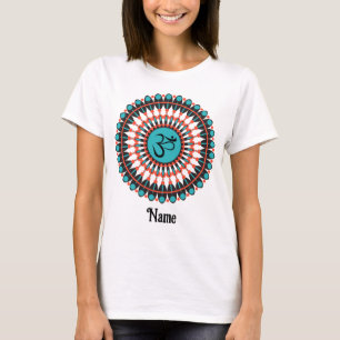 T-shirt Symbole Om de Mandala Spirituel Turquoise Customis