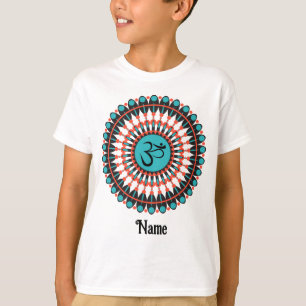 T-shirt Symbole Om de Mandala Spirituel Turquoise Customis