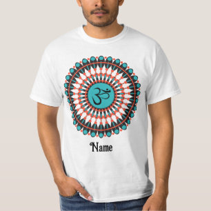 T-shirt Symbole Om de Mandala Spirituel Turquoise Customis