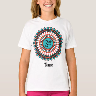 T-shirt Symbole Om de Mandala Spirituel Turquoise Customis
