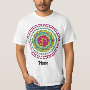 T-shirt Symbole Om de Mandala Spirituelle Rose Vert Custom
