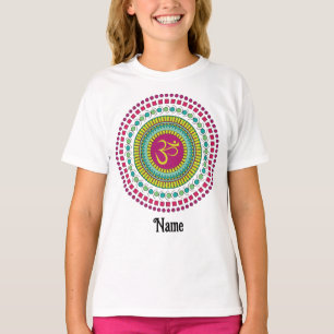 T-shirt Symbole Om de Mandala Spirituelle Rose Vert Custom
