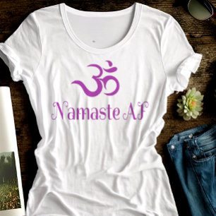 T-shirt Symbole OM violet amusant Namaste AF Cool Fun Yoga