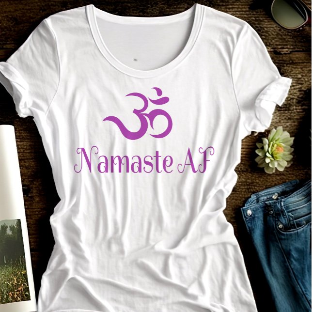 T-shirt Symbole OM violet amusant Namaste AF Cool Fun Yoga (Créateur téléchargé)