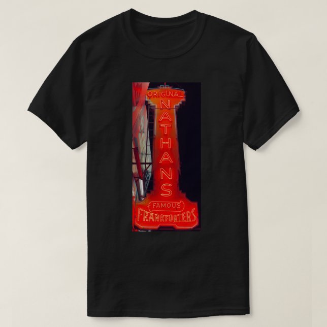T-shirt Symbole original Nathans célèbre Hot Dogs Neon Chi (Design devant)