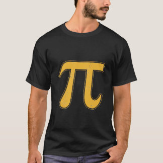 T-shirt Symbole Pi Jaune en Distress Vintage pour la Journ