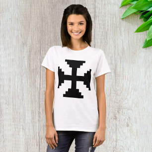 T-shirt Symbole Pixel Art Black Cross