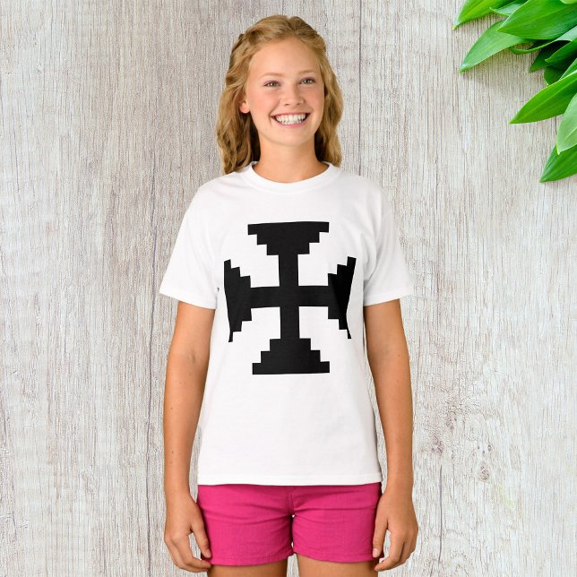 T-shirt Symbole Pixel Art Black Cross (Créateur téléchargé)