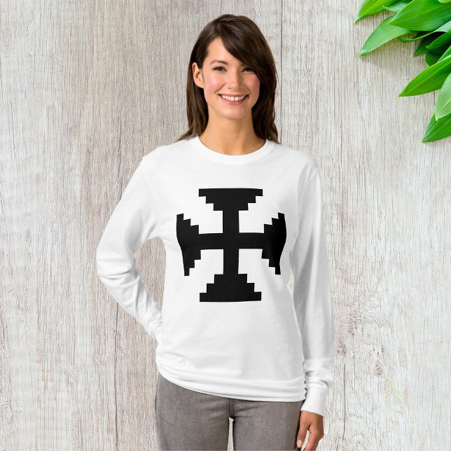 T-shirt Symbole Pixel Art Black Cross (Créateur téléchargé)
