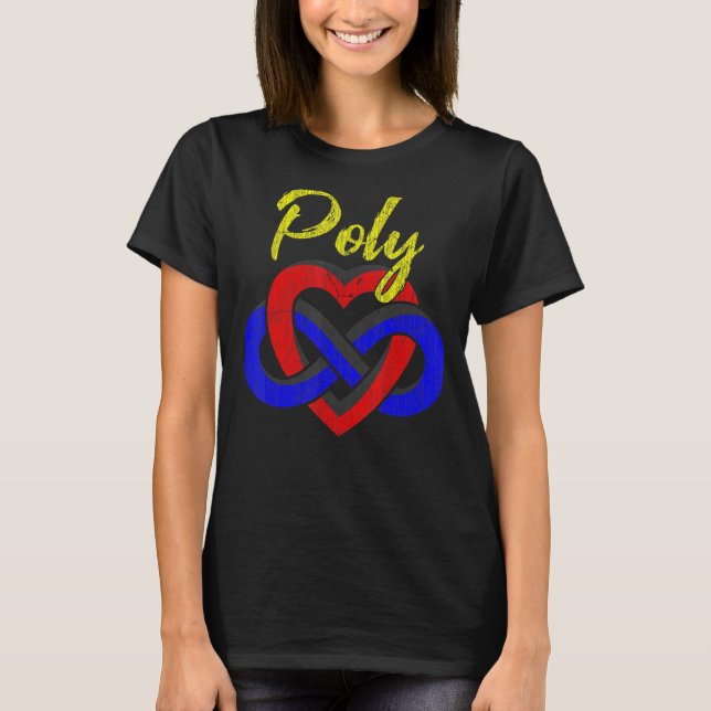 T-shirt Symbole Polyamory, vintage look (Devant)