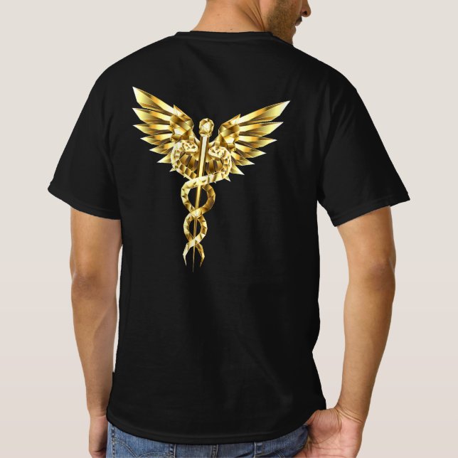 T-shirt Symbole Polygonal Or Caduceus (Dos)
