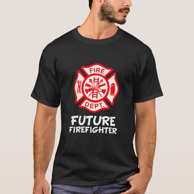 T-shirt Symbole pompier du service de pompiers Funny Futur (Devant)