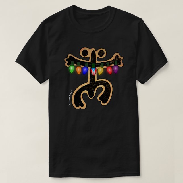 T-shirt Symbole Porto Rico Xmas Coqui Taino Drapeau Boricu (Design devant)